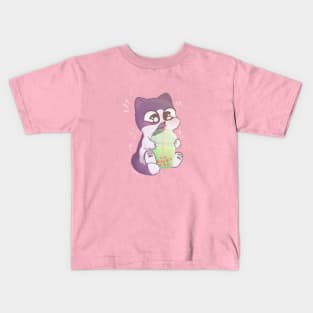 Cat Boba Bubble Tea Kids T-Shirt